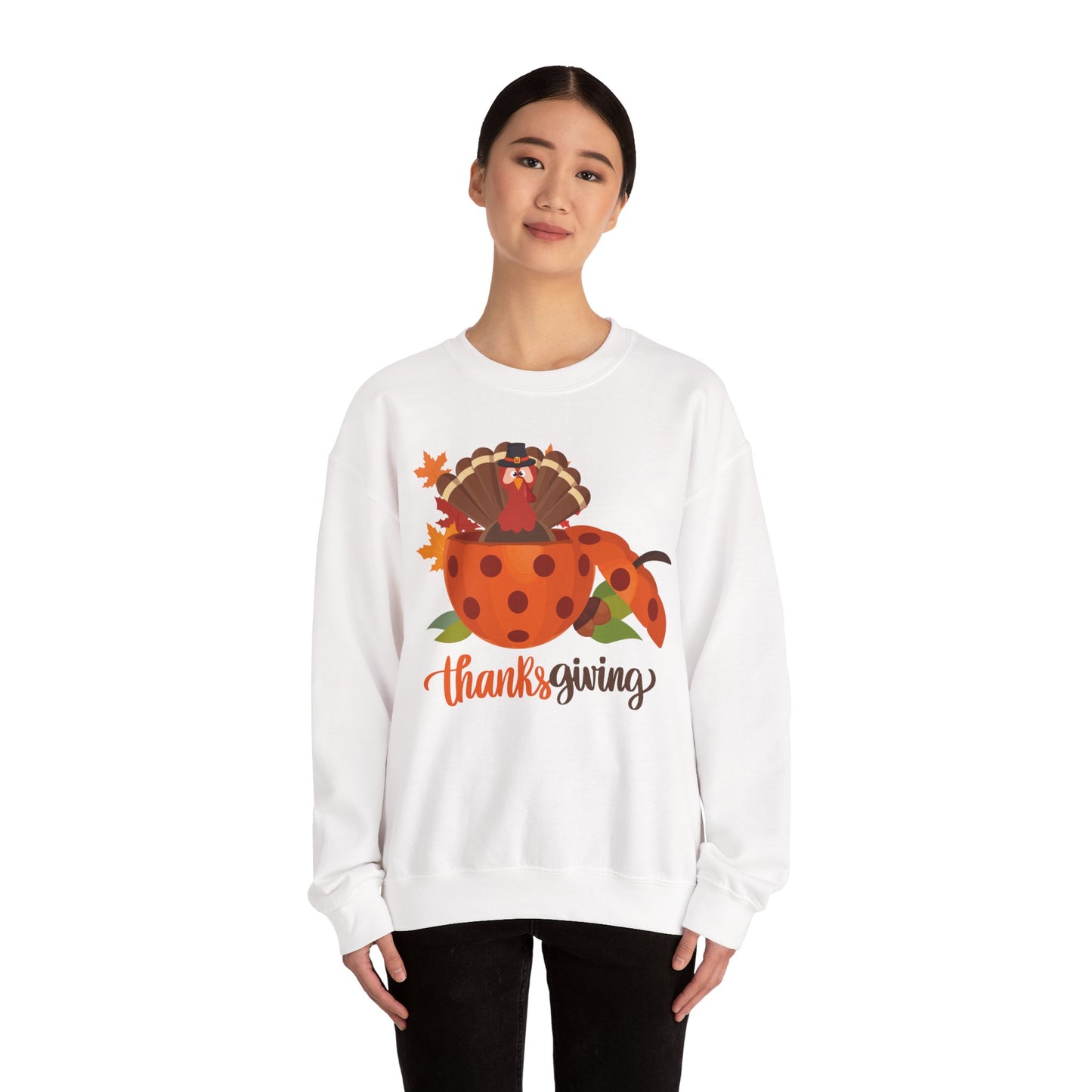 Thanksgiving Turkey Pickleball Unisex Heavy Blend™ Crewneck Sweatshirt