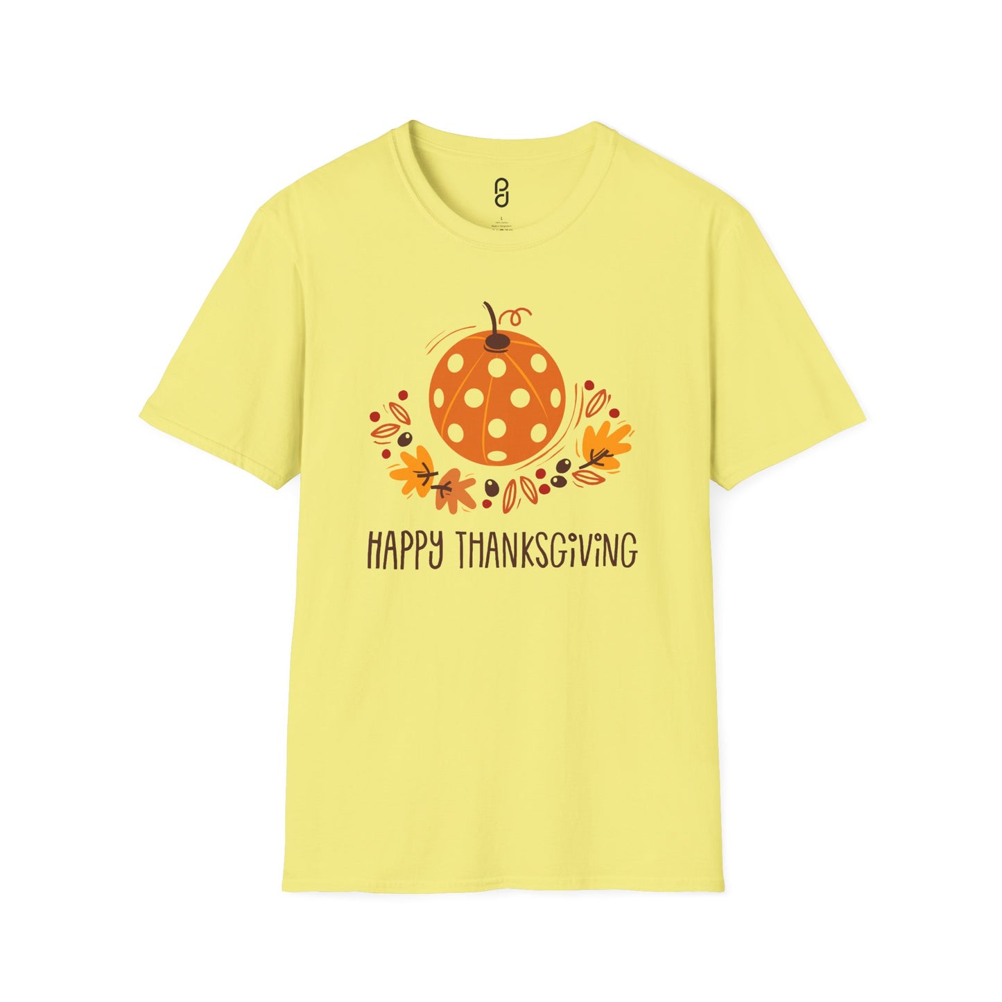 Pickleball Pumpkin Happy Thanksgiving Unisex Softstyle T-Shirt