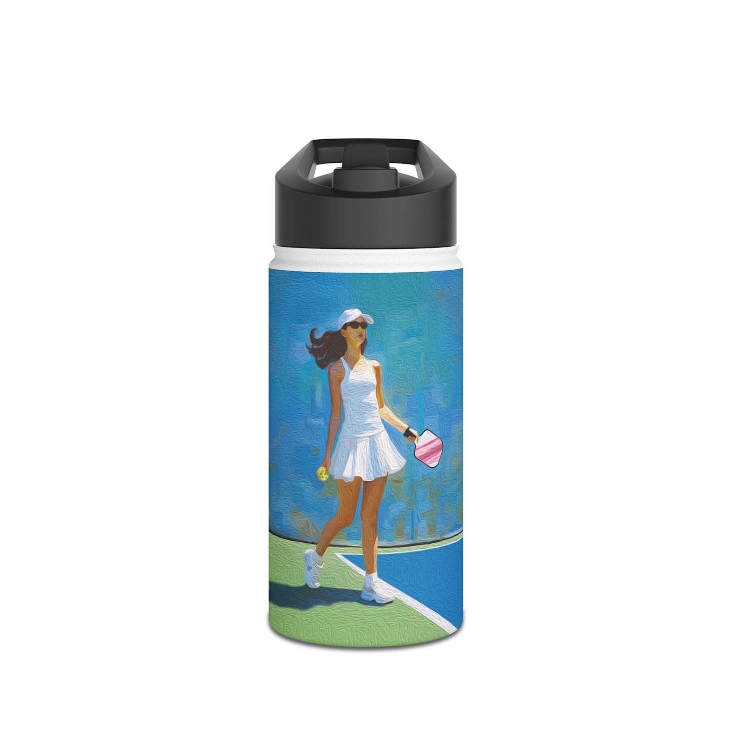 Pickleball "Courtside" Limited Edition Stainless Steel Water Bottle, Standard Lid