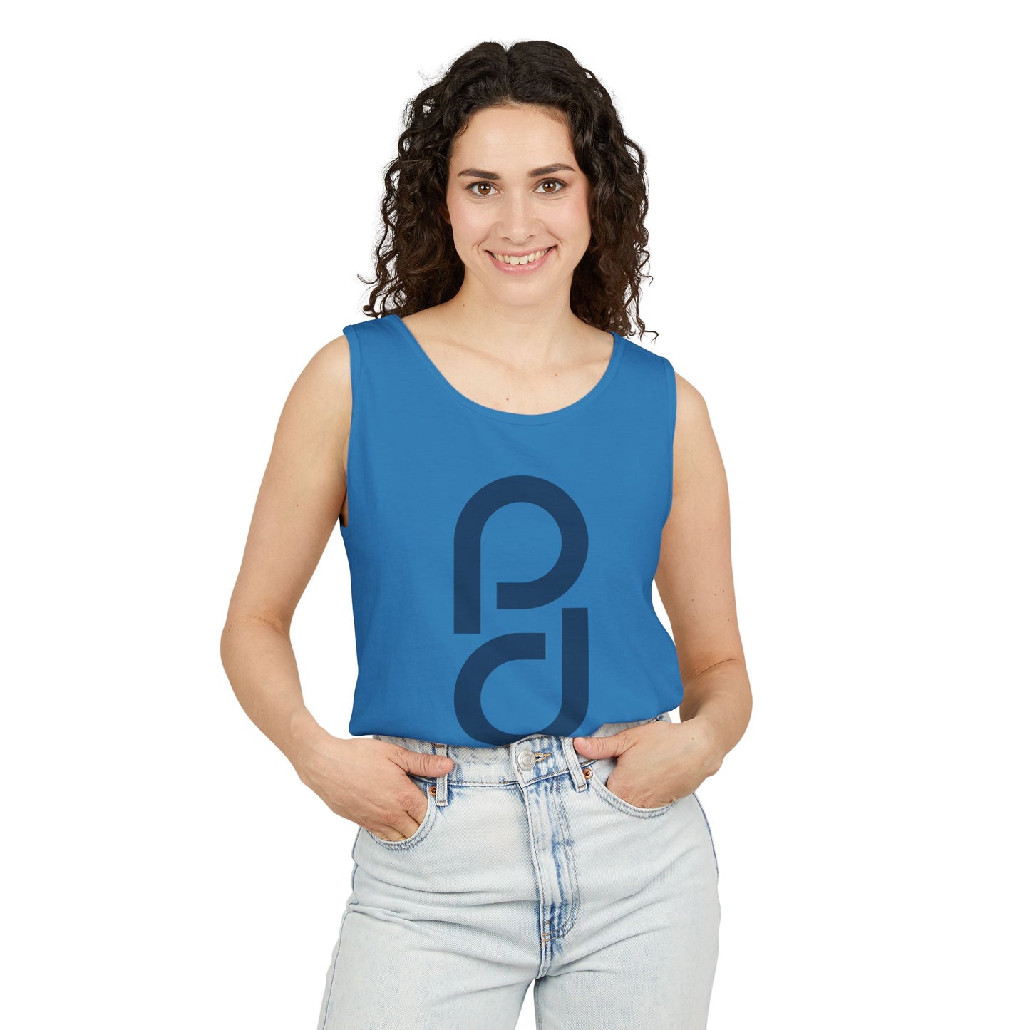 PD Pickleball Blues I - Double Blue Unisex Garment-Dyed Tank Top