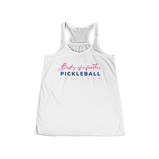 Birds of a Feather Pickleball Together Women's Flowy Racerback Tank