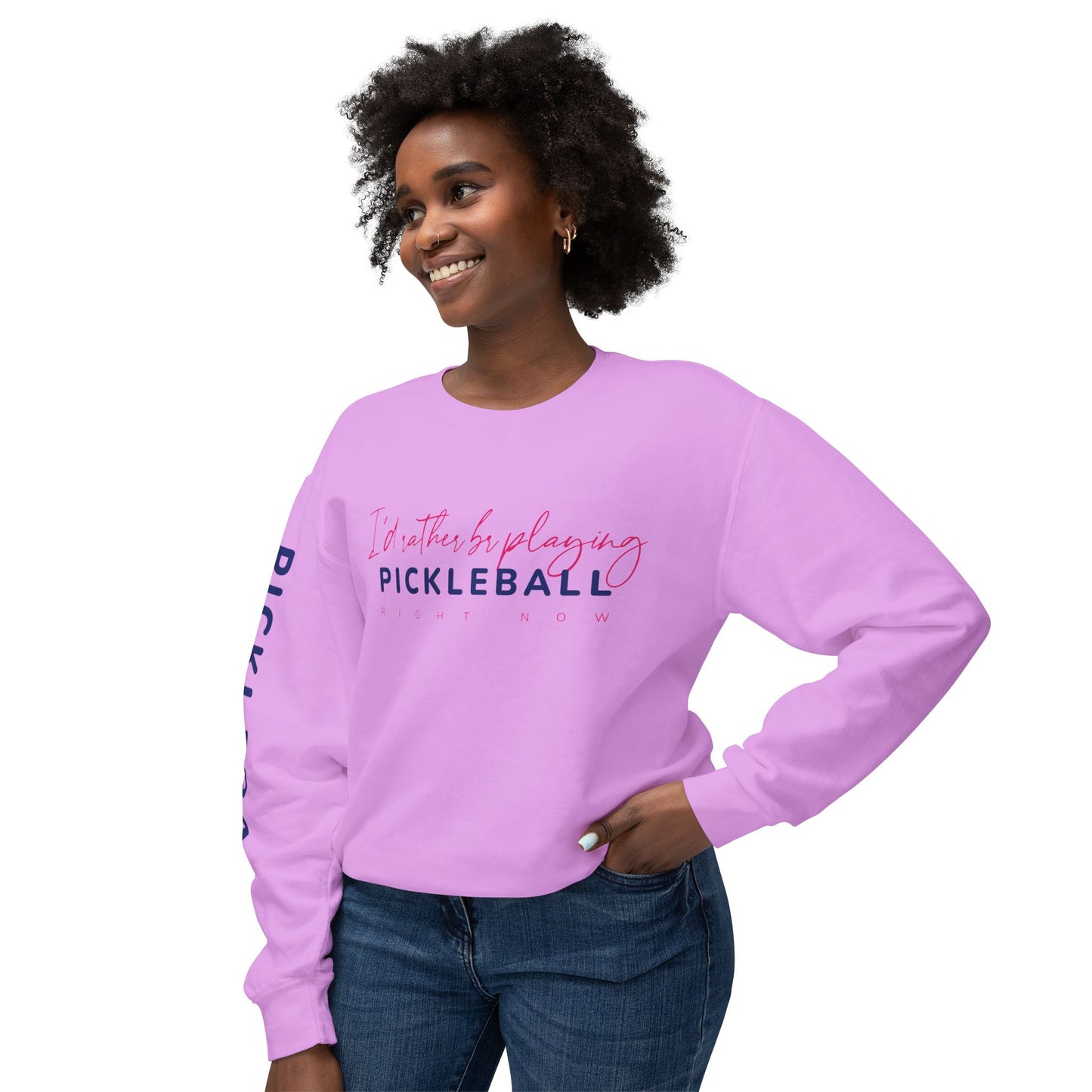 I'd Rather be Playing Pickleball Unisex Lightweight Crewneck Sweatshirt