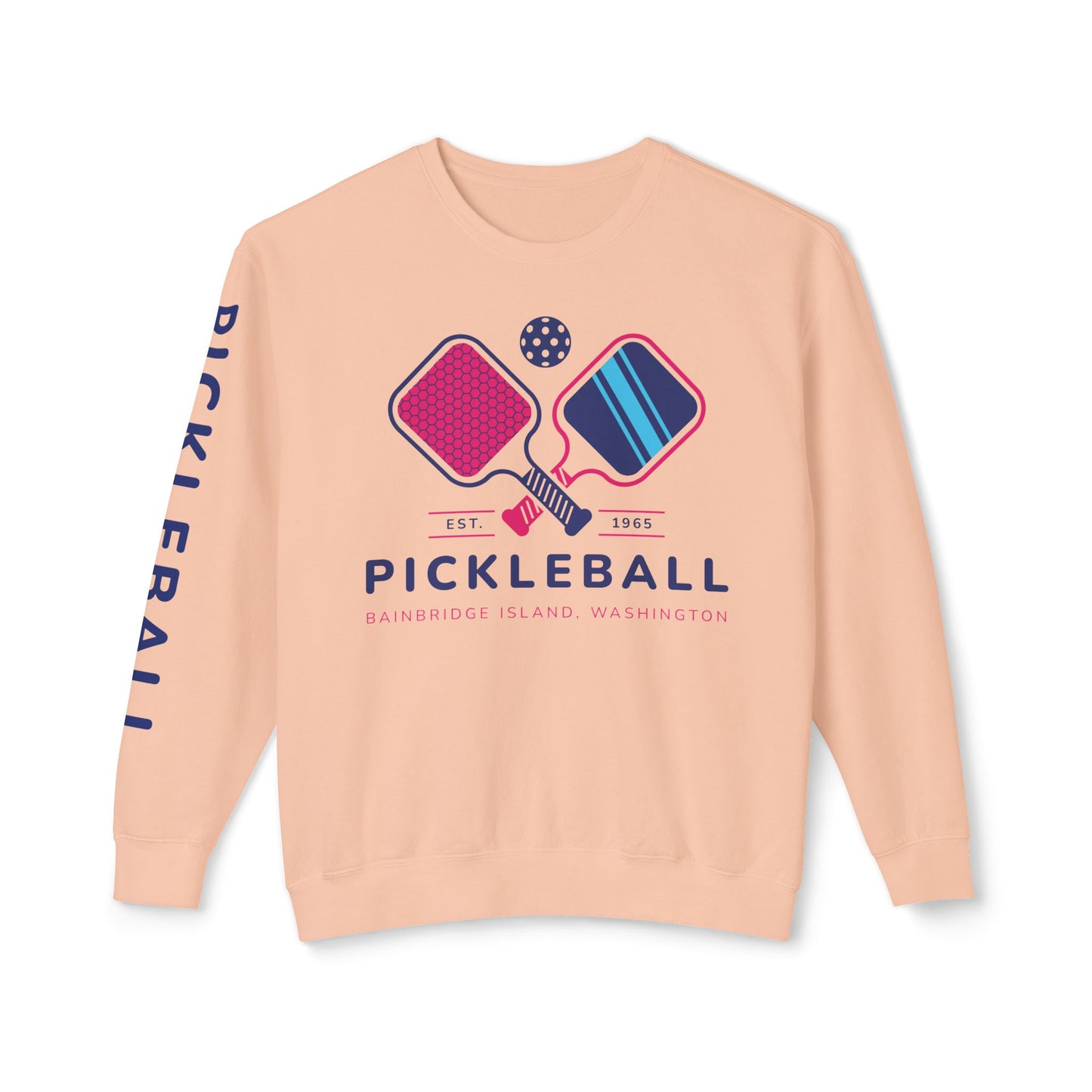 1965 Pickleball Double Paddles Unisex Lightweight Crewneck Sweatshirt