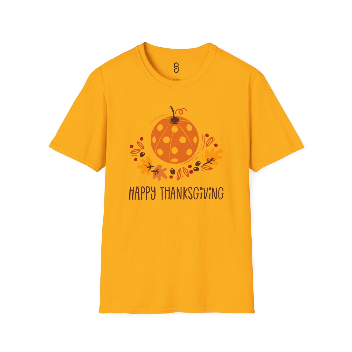 Pickleball Pumpkin Happy Thanksgiving Unisex Softstyle T-Shirt