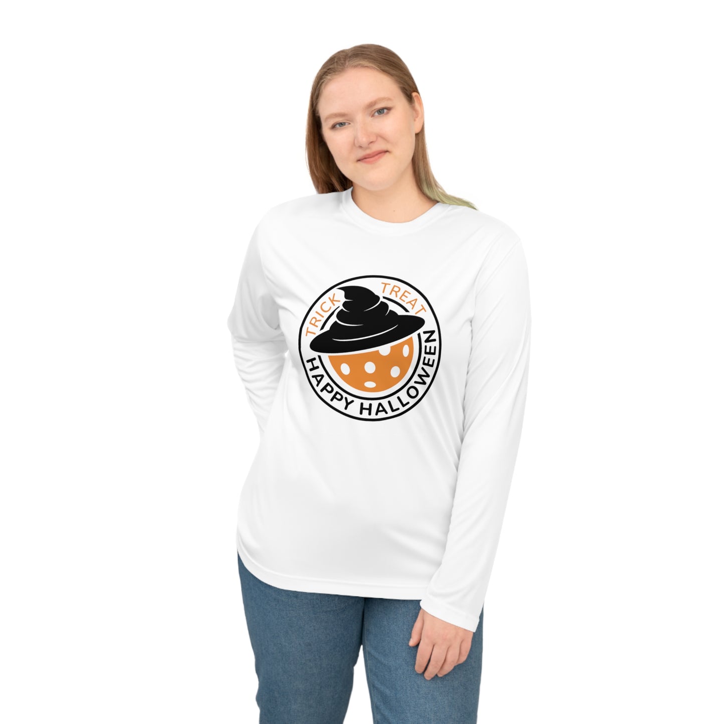 Pickleball Halloween Pumpkin Unisex Performance Long Sleeve Shirt