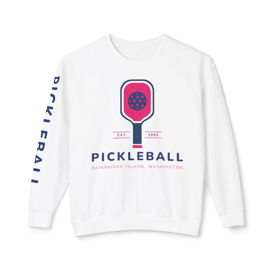 1965 Pickleball Pink Paddles Unisex Lightweight Crewneck Sweatshirt