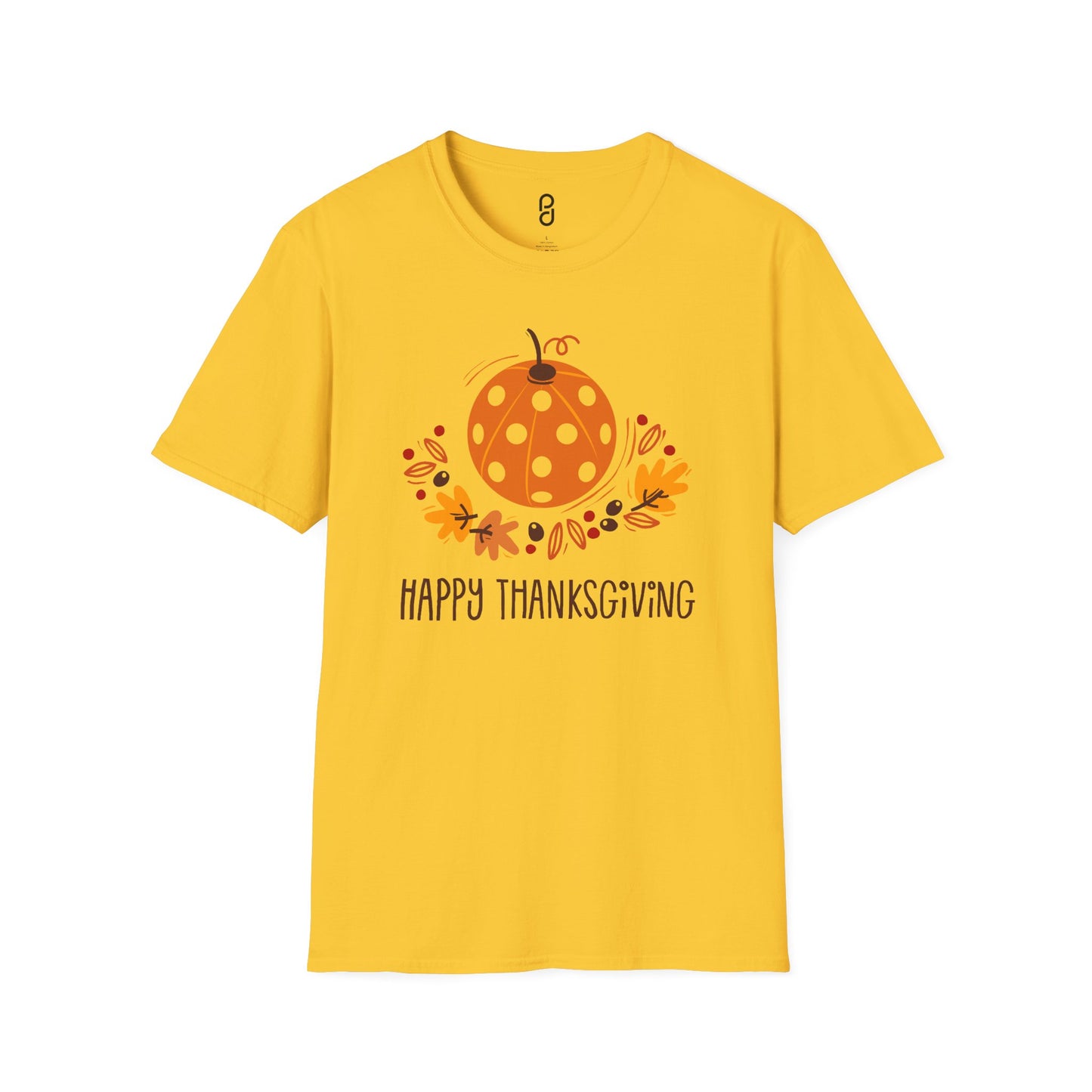 Pickleball Pumpkin Happy Thanksgiving Unisex Softstyle T-Shirt