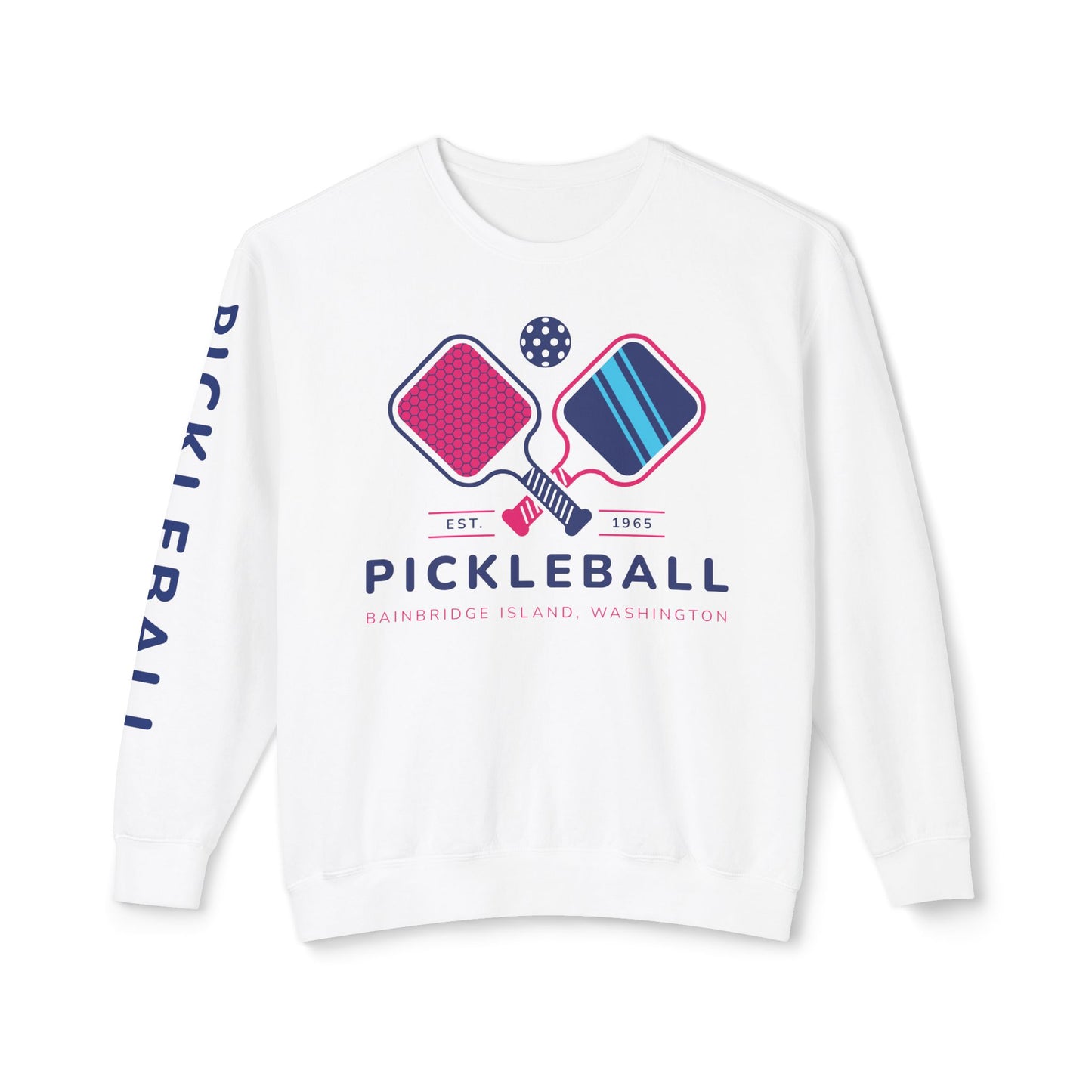 1965 Pickleball Double Paddles Unisex Lightweight Crewneck Sweatshirt