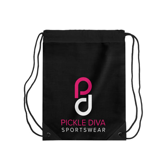 Pickleball Diva Inner Champion I Drawstring Bag (Black)