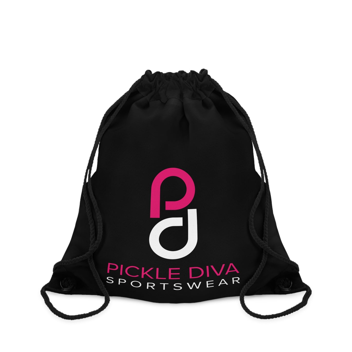 Pickleball Diva Inner Champion I Drawstring Bag (Black)