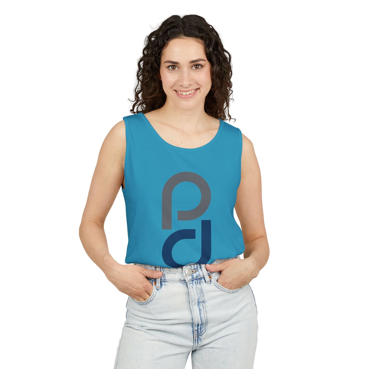 PD Pickleball Blues II - Gray Blue Unisex Garment-Dyed Tank Top