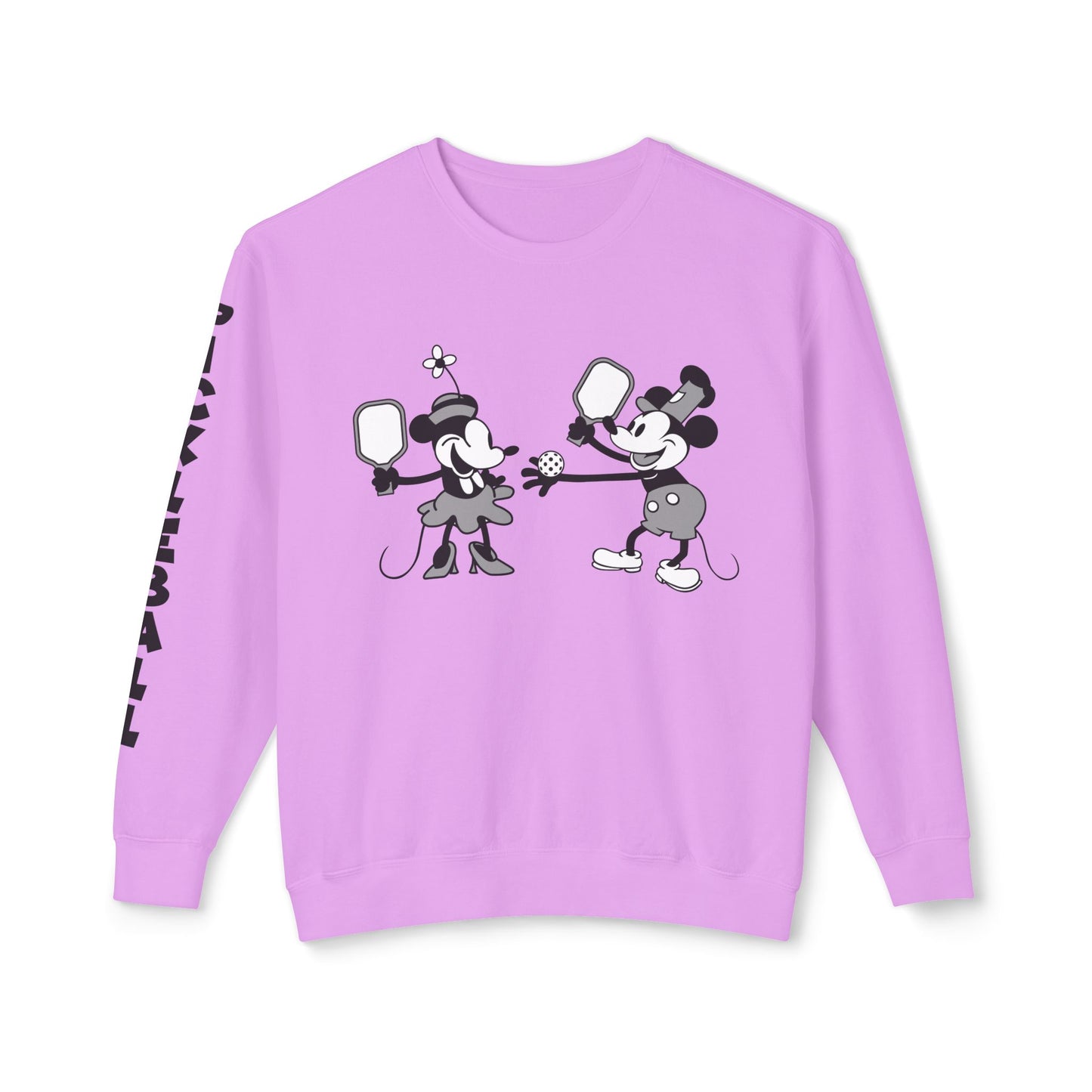Steamboat Mickey Pickleball Game Unisex Lightweight Crewneck Sweatshirt