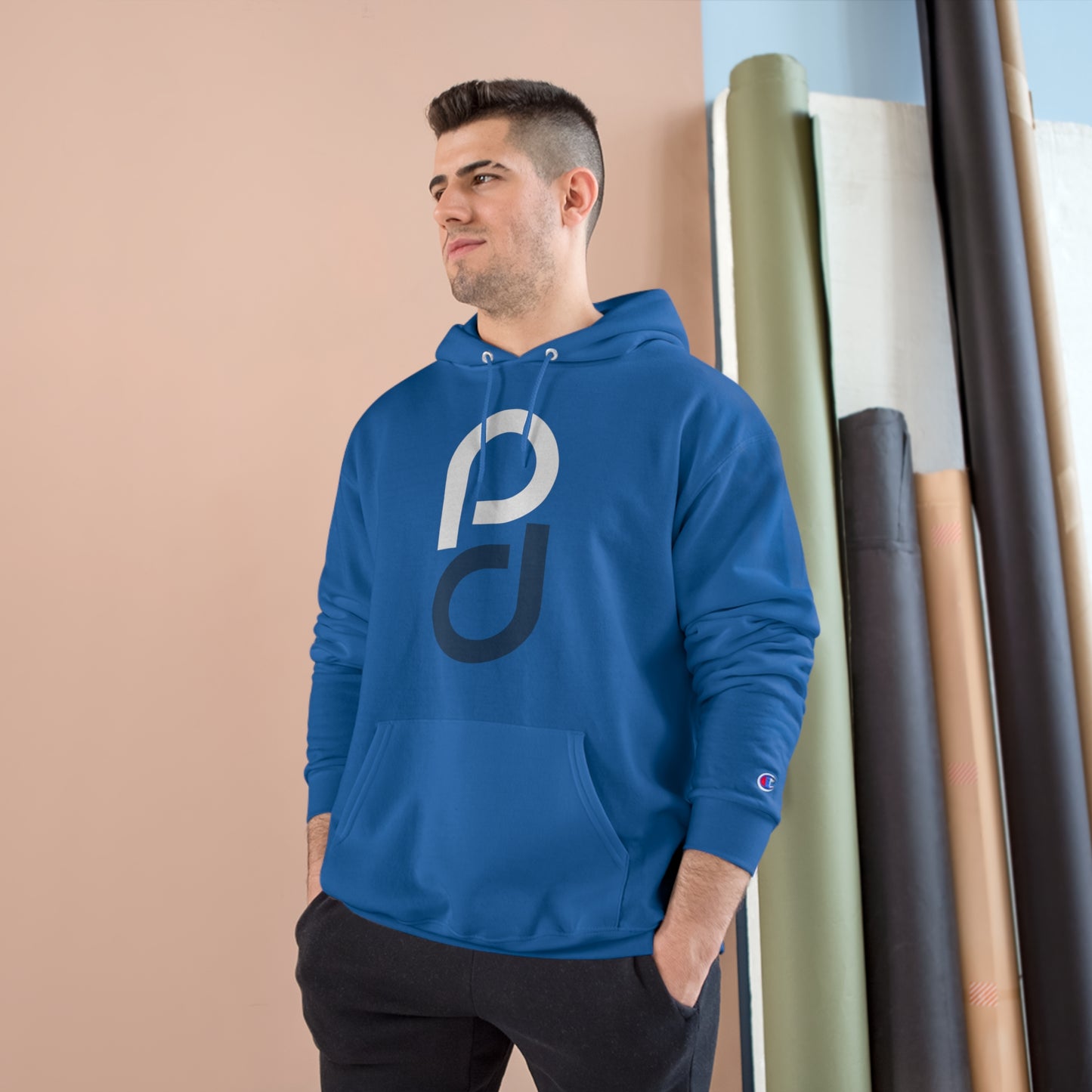 PD Pickleball Blues III – White Blue Champion Hoodie