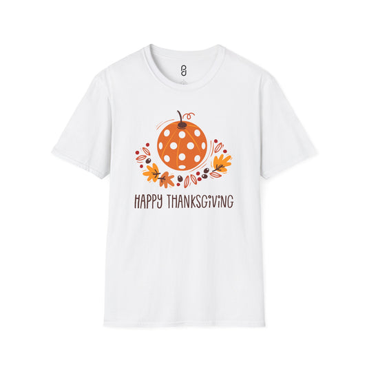 Pickleball Pumpkin Happy Thanksgiving Unisex Softstyle T-Shirt