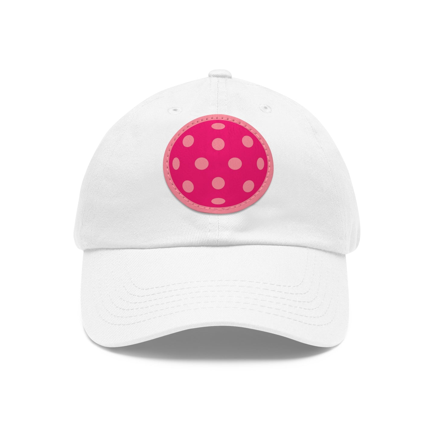 1965 Pink Pickleball Ball I Hat with Leather Patch (Round)