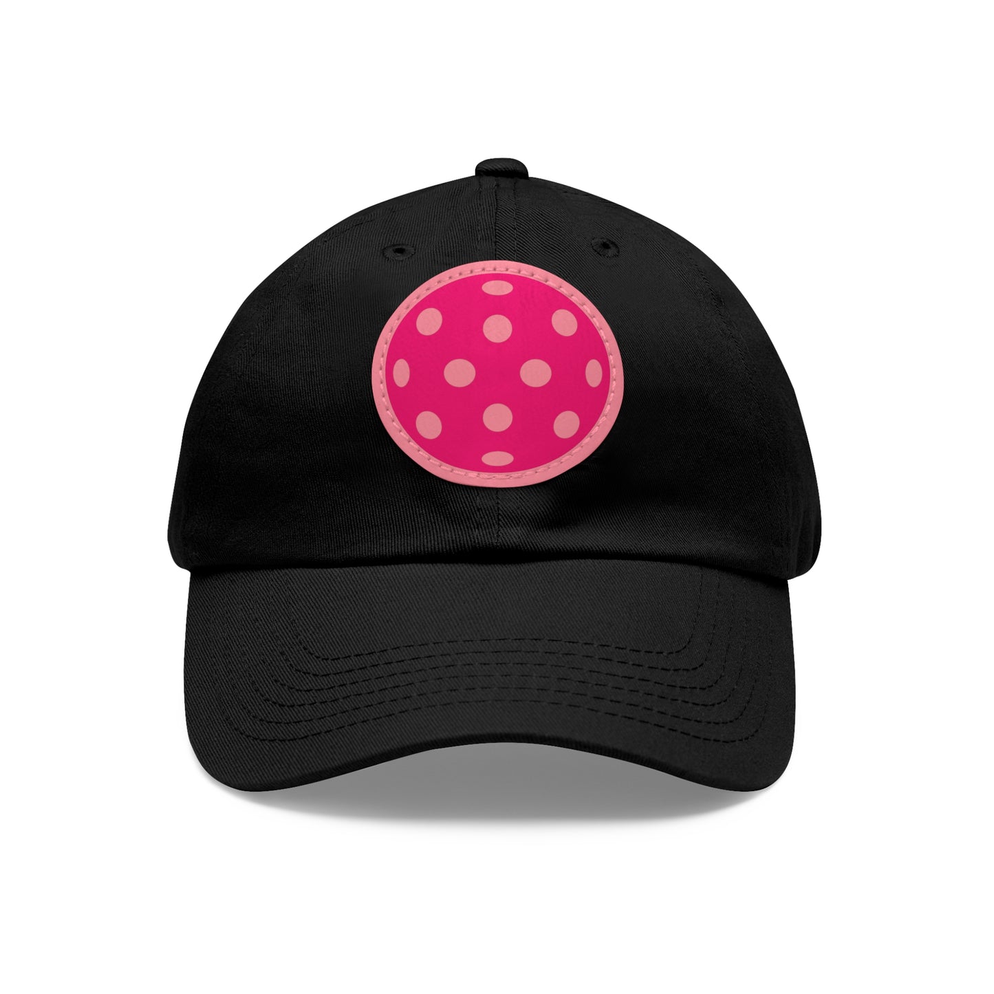 1965 Pink Pickleball Ball I Hat with Leather Patch (Round)