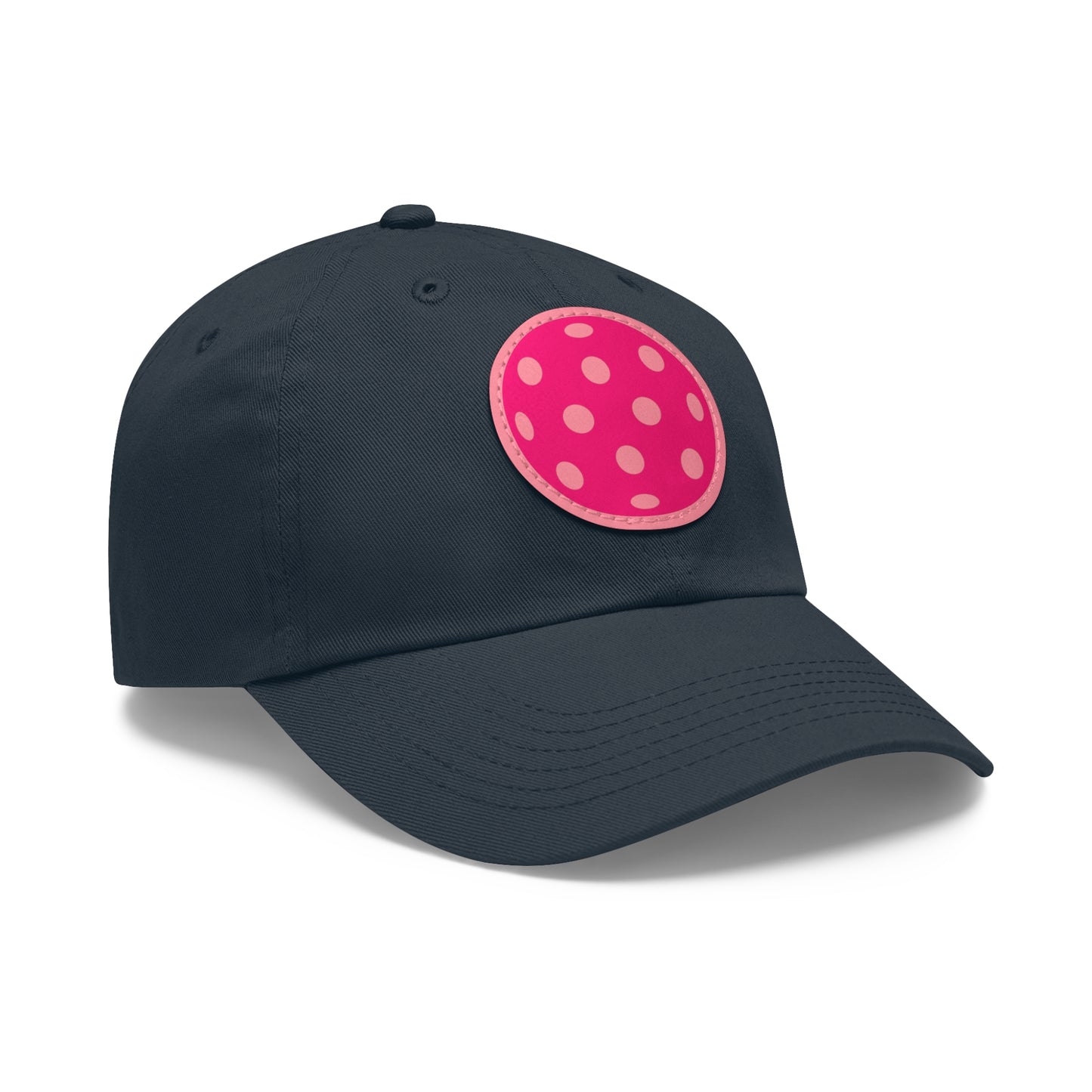 1965 Pink Pickleball Ball I Hat with Leather Patch (Round)