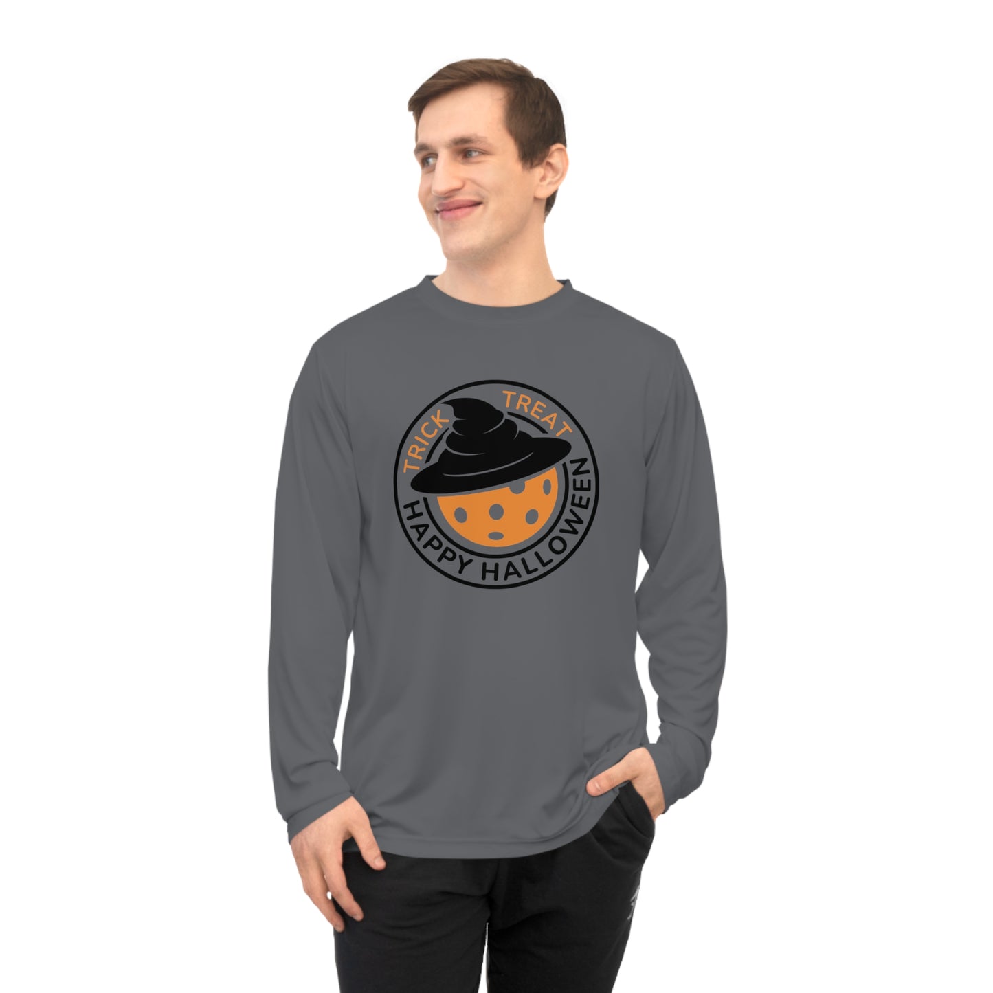 Pickleball Halloween Pumpkin Unisex Performance Long Sleeve Shirt