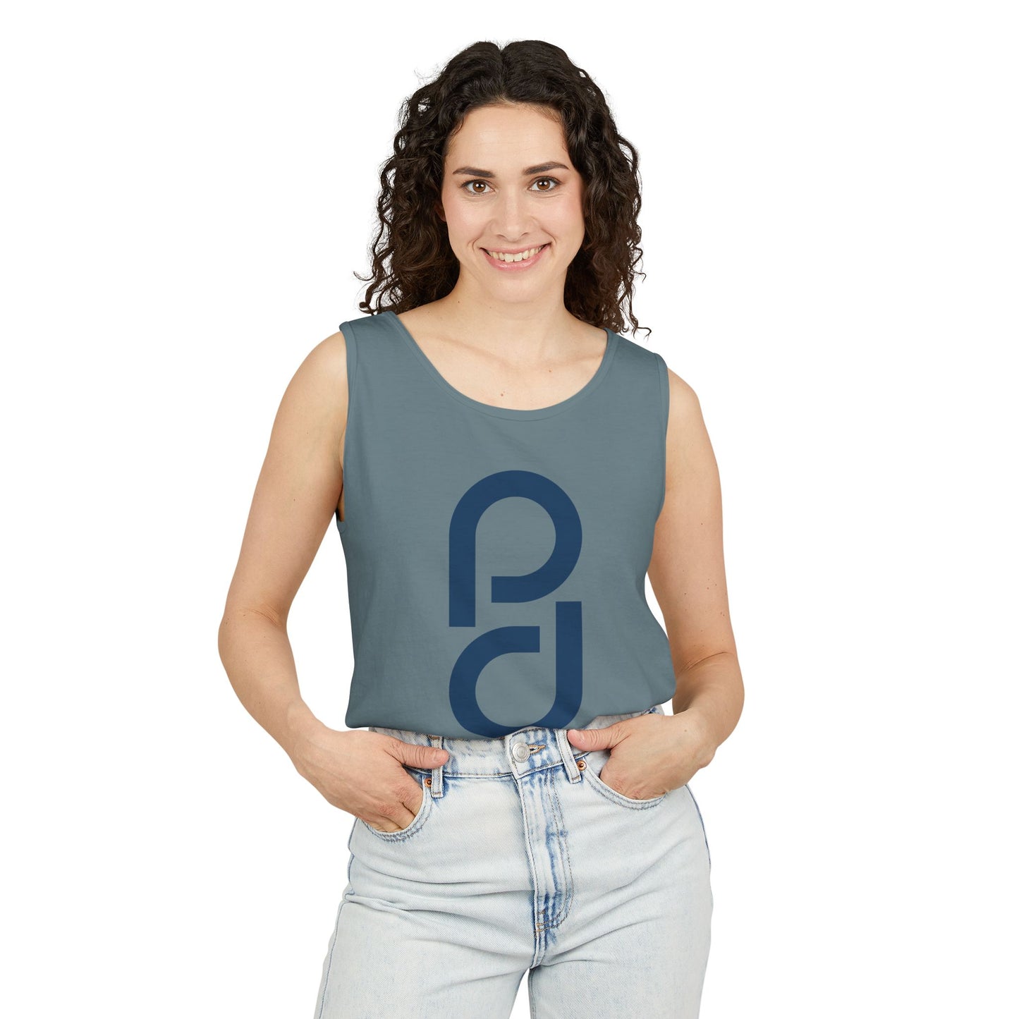 PD Pickleball Blues I - Double Blue Unisex Garment-Dyed Tank Top