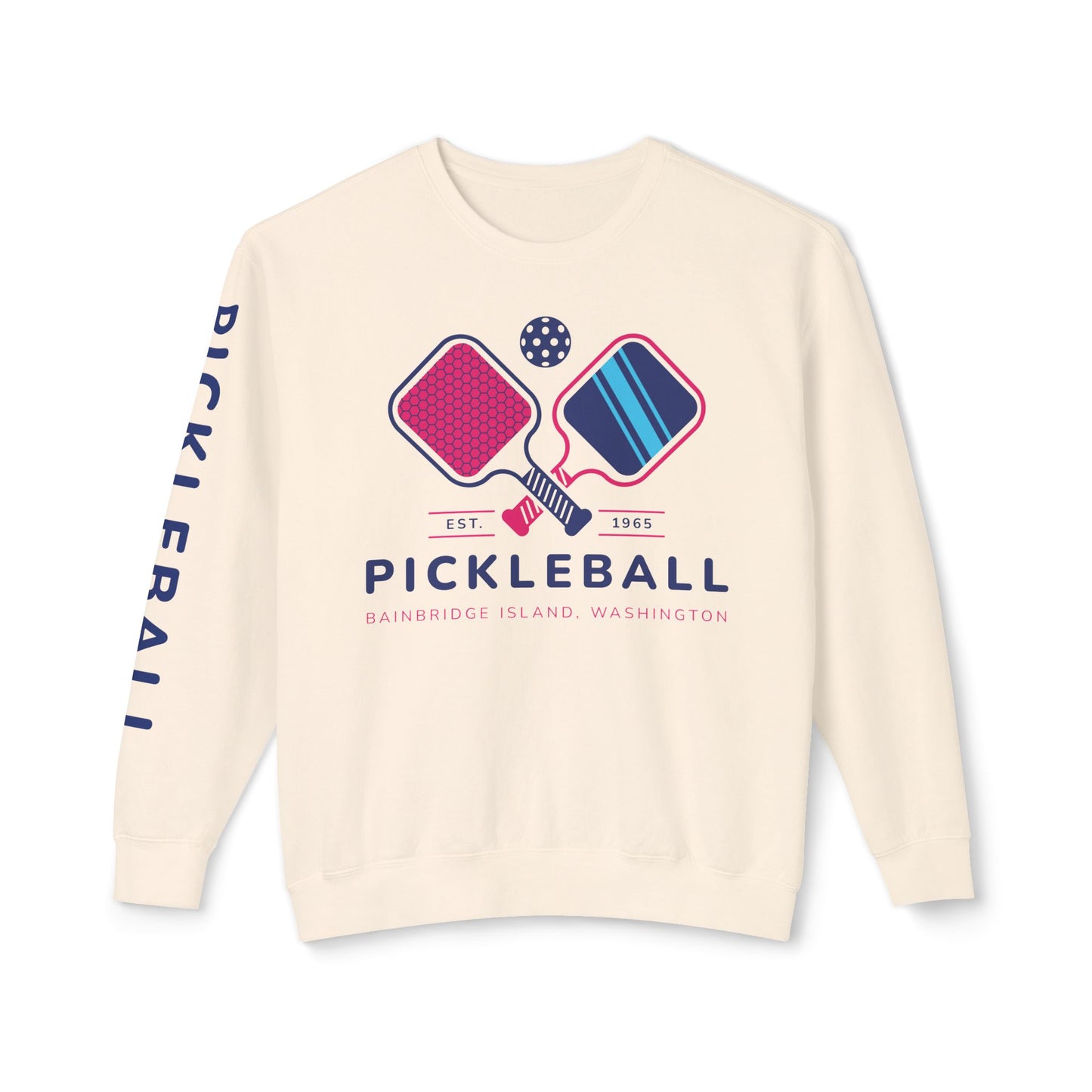 1965 Pickleball Double Paddles Unisex Lightweight Crewneck Sweatshirt