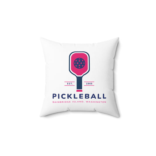 1965 Pickleball Blue Pink Spun Polyester Square Pillow