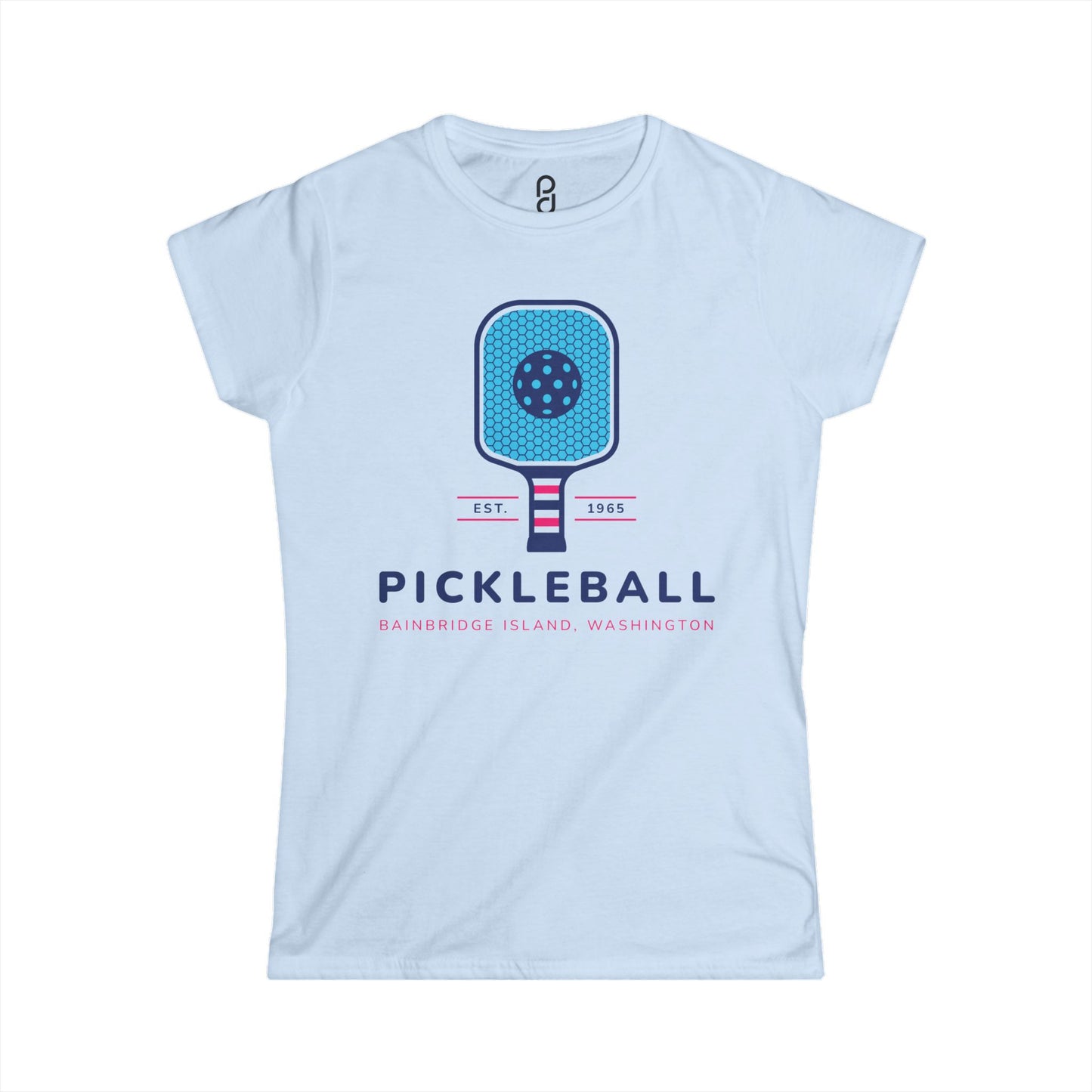 1965 Pickleball Blue Paddle Women's Softstyle Tee