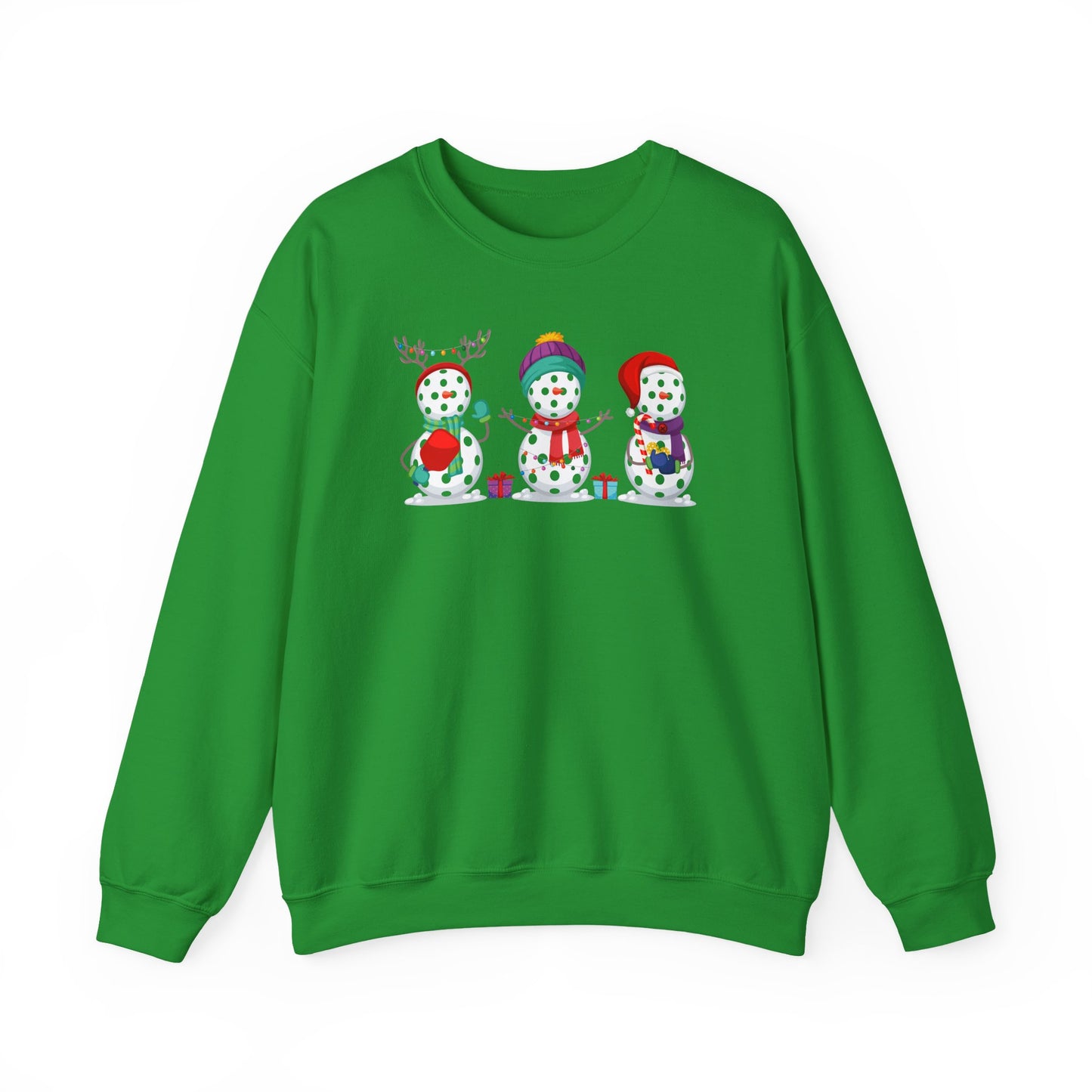 Pickleball Snowman Trio Unisex Heavy Blend™ Crewneck Sweatshirt