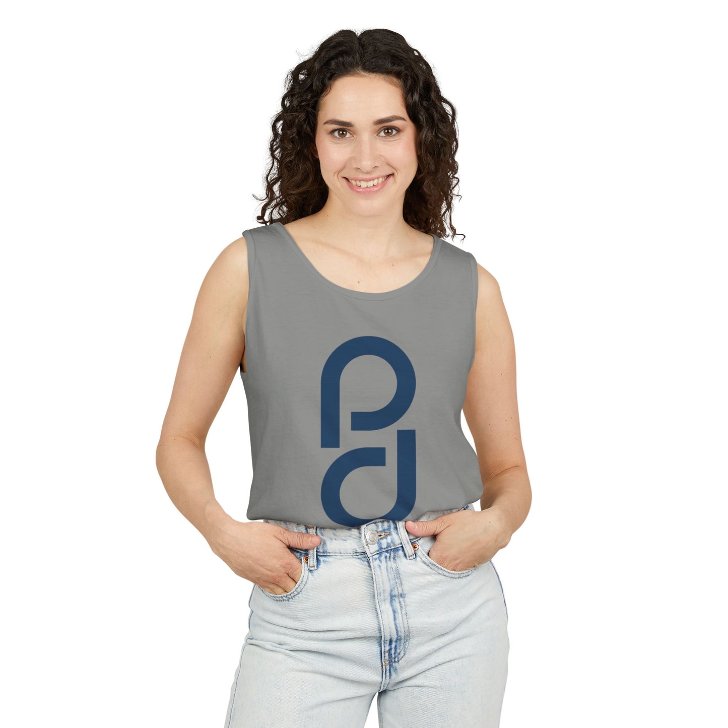 PD Pickleball Blues I - Double Blue Unisex Garment-Dyed Tank Top