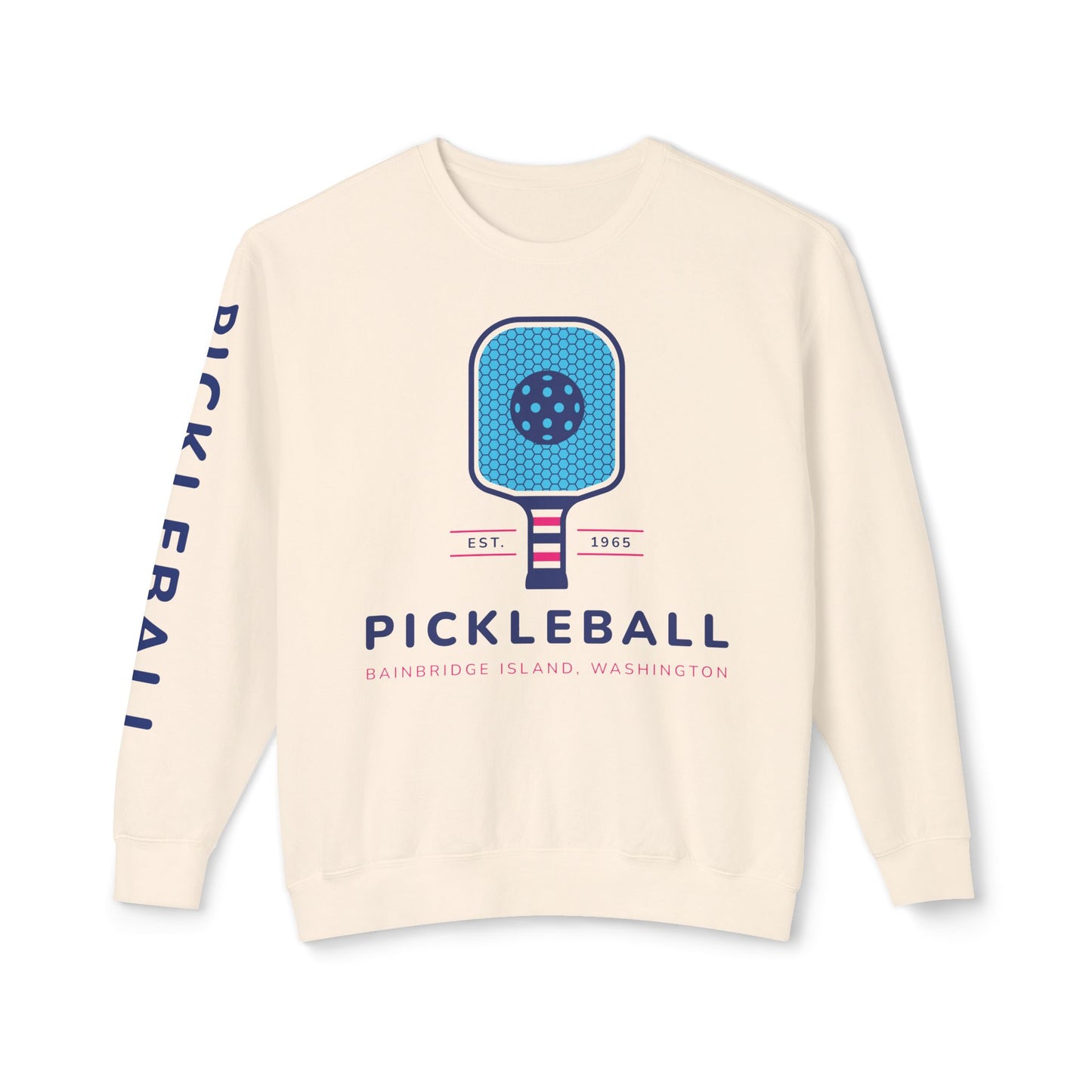 1965 Pickleball Blue Paddles Unisex Lightweight Crewneck Sweatshirt