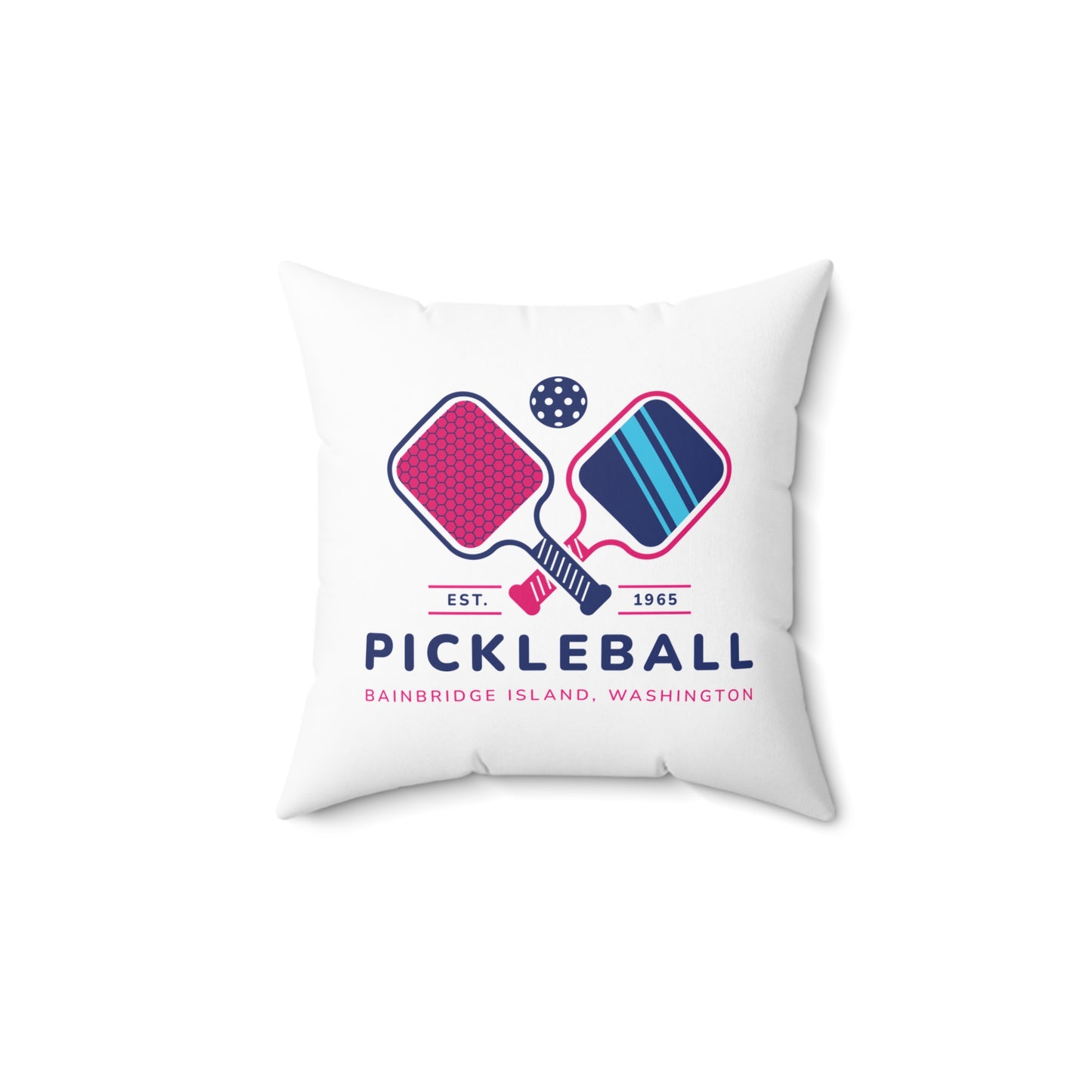 1965 Pickleball Double Paddles Spun Polyester Square Pillow