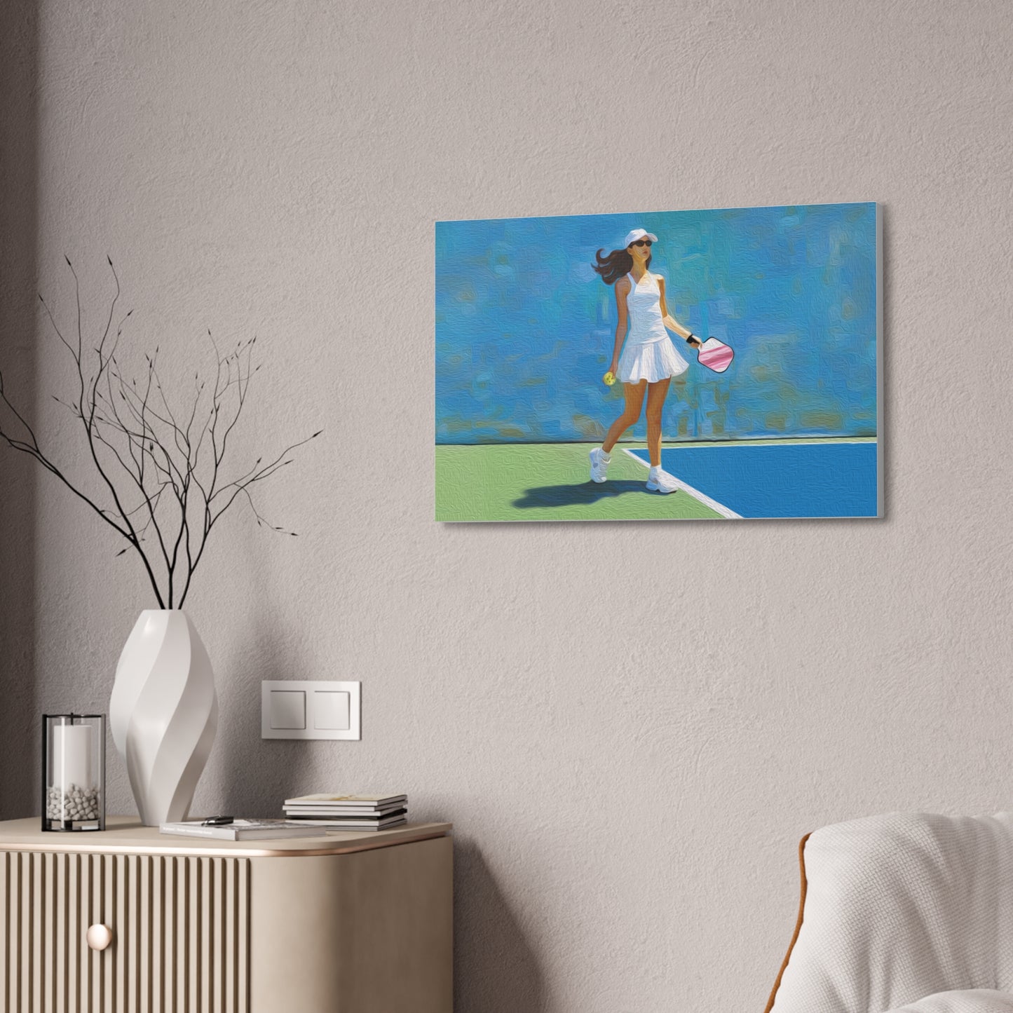 Pickleball "Courtside" Limited Edition Canvas Stretched, 1.5''