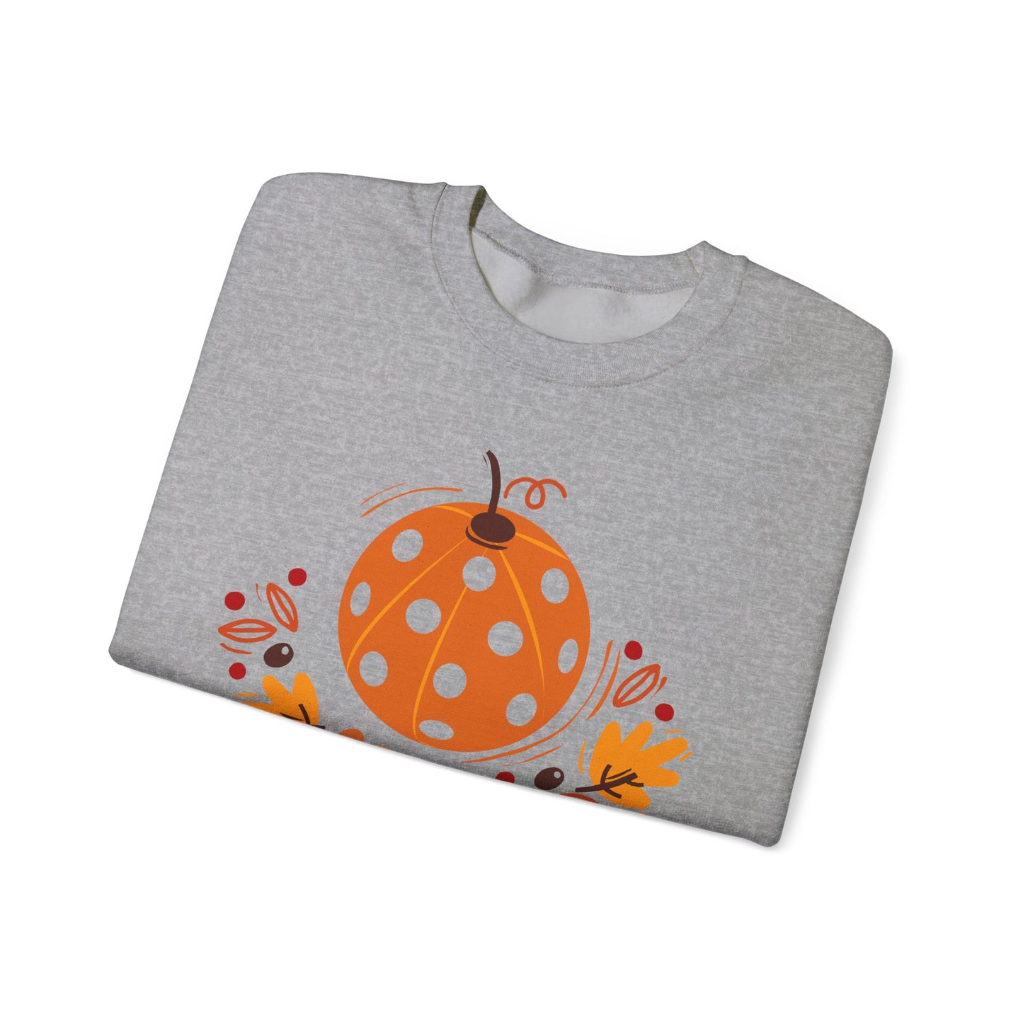 Pickleball Pumpkin Happy Thanksgiving Unisex Heavy Blend™ Crewneck Sweatshirt