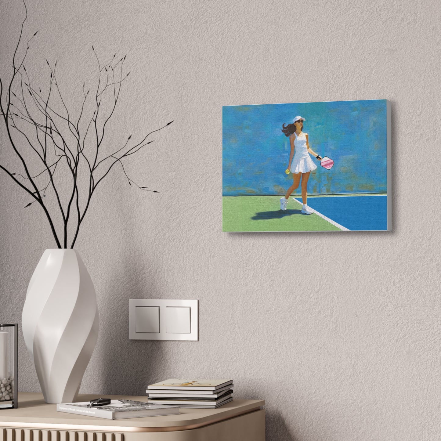 Pickleball "Courtside" Limited Edition Canvas Stretched, 1.5''