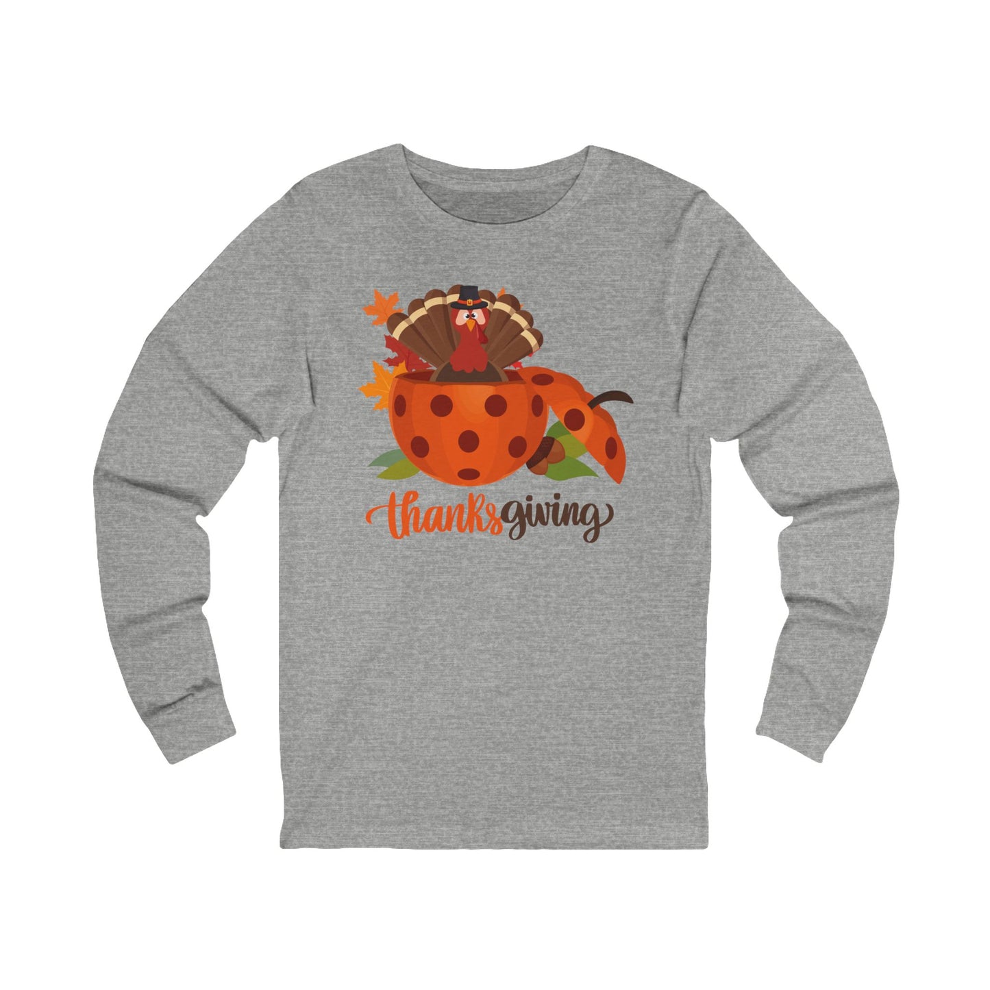 Thanksgiving Turkey Pickleball Unisex Long Sleeve Tee