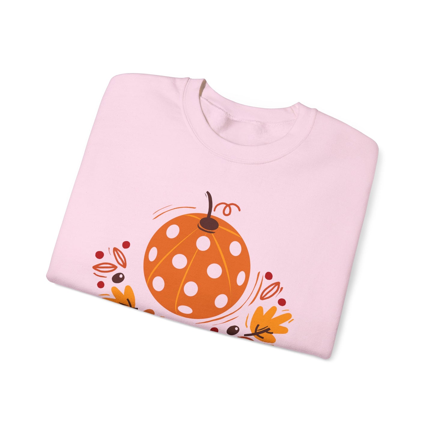 Pickleball Pumpkin Happy Thanksgiving Unisex Heavy Blend™ Crewneck Sweatshirt