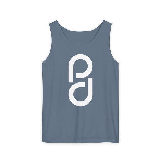 PD Pickleball Blues IV - Double White Unisex Garment-Dyed Tank Top