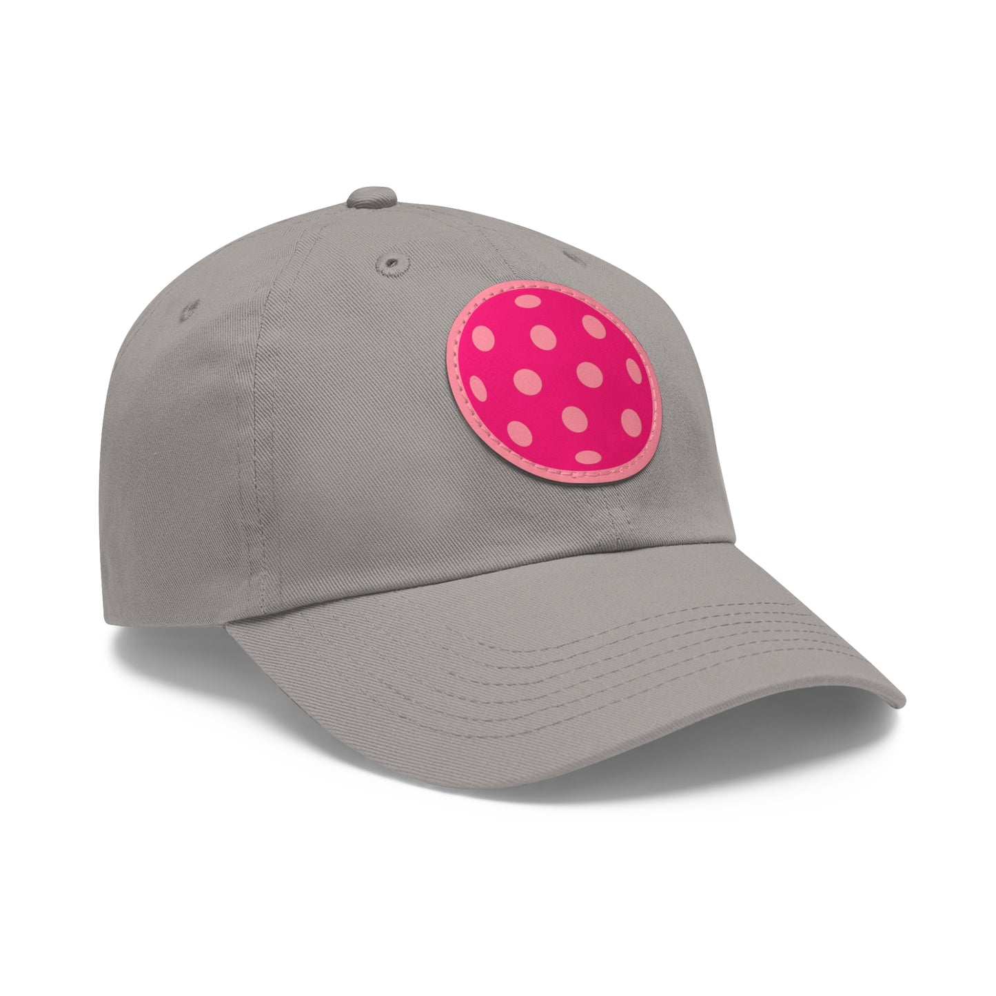 1965 Pink Pickleball Ball I Hat with Leather Patch (Round)