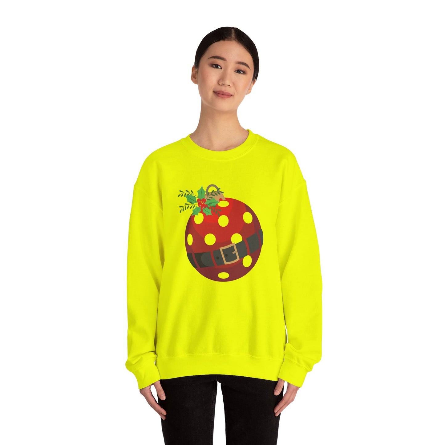 Santa Pickleball Ornament Unisex Heavy Blend™ Crewneck Sweatshirt