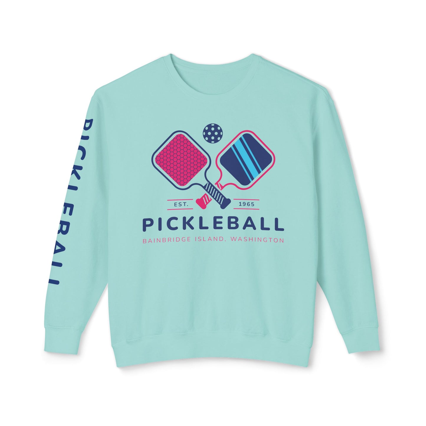 1965 Pickleball Double Paddles Unisex Lightweight Crewneck Sweatshirt