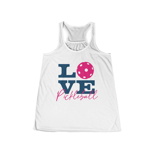 Love Pickleball I Women's Flowy Racerback Tank