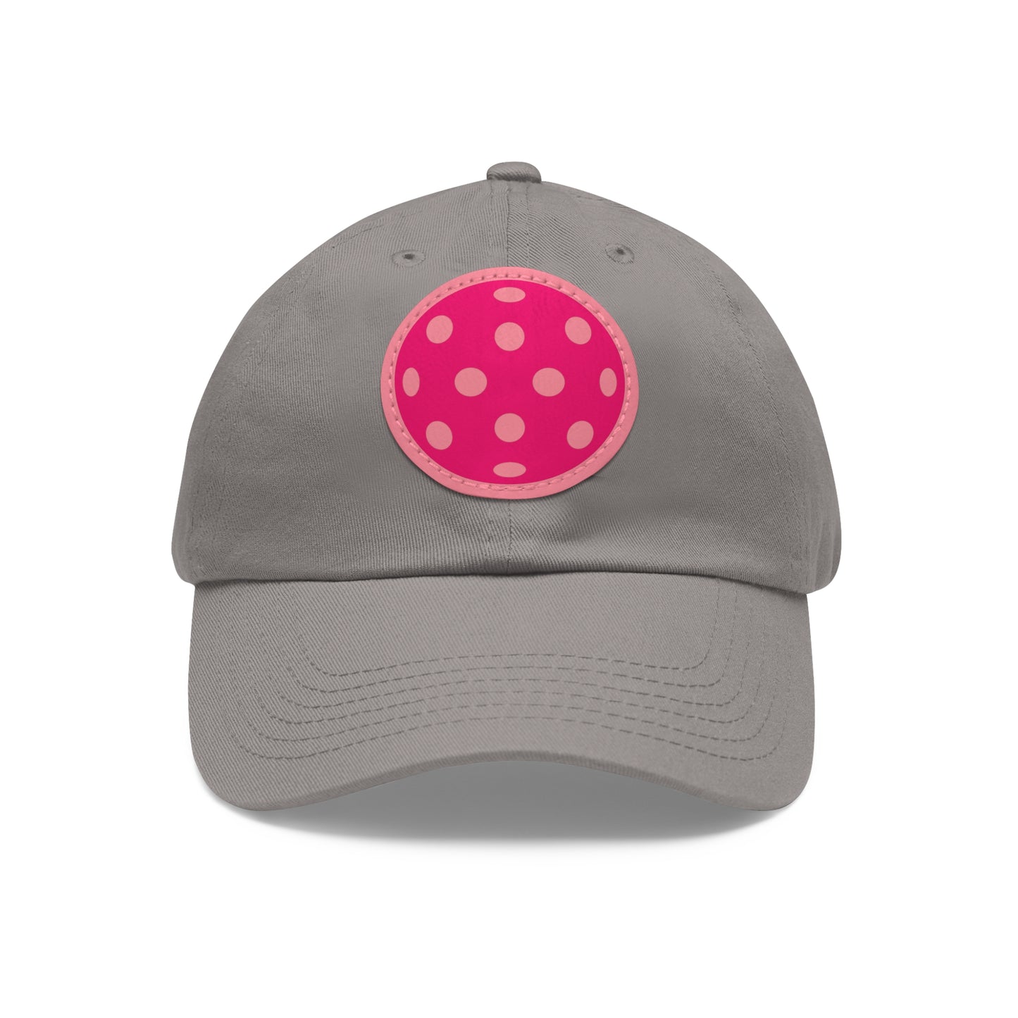 1965 Pink Pickleball Ball I Hat with Leather Patch (Round)