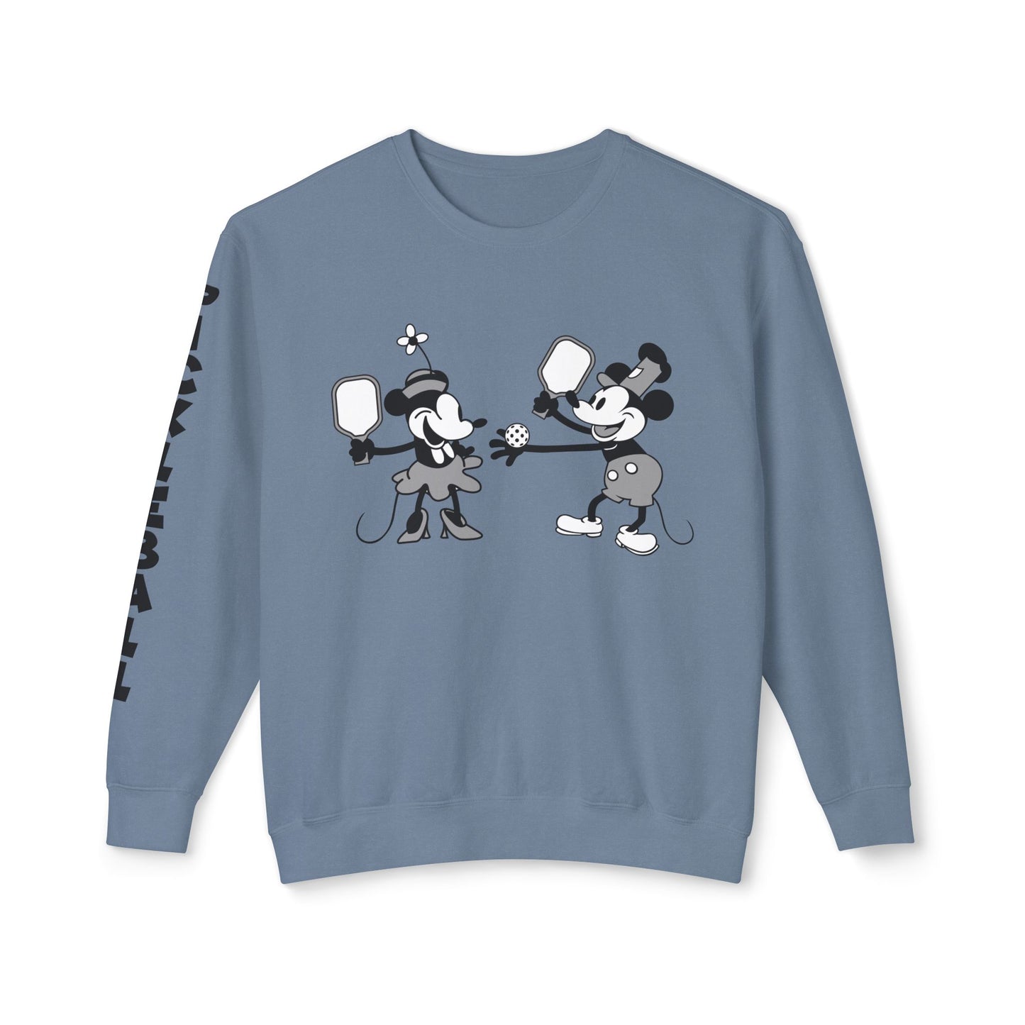 Steamboat Mickey Pickleball Game Unisex Lightweight Crewneck Sweatshirt