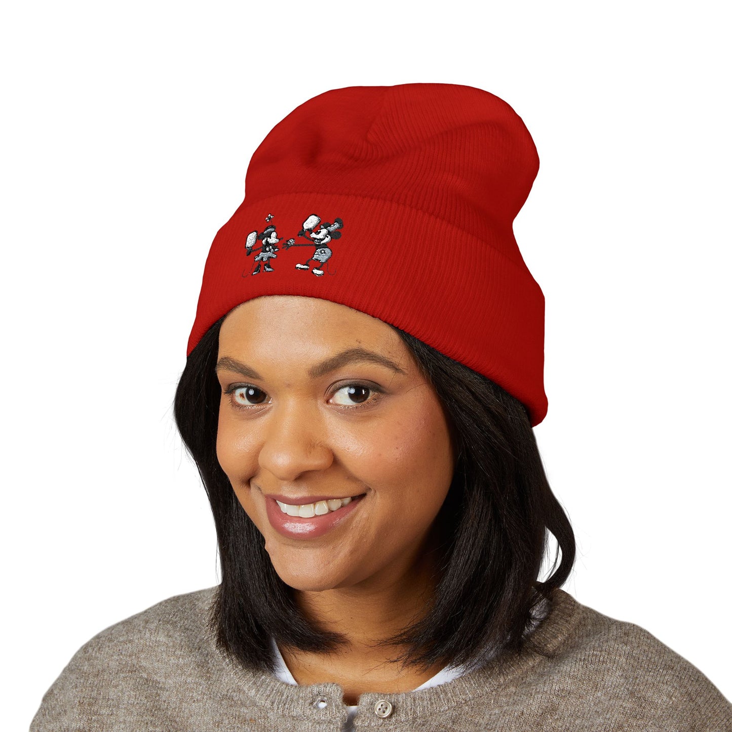 Steamboat Mickey Pickleball Embroidered Cuffed Beanie Hat