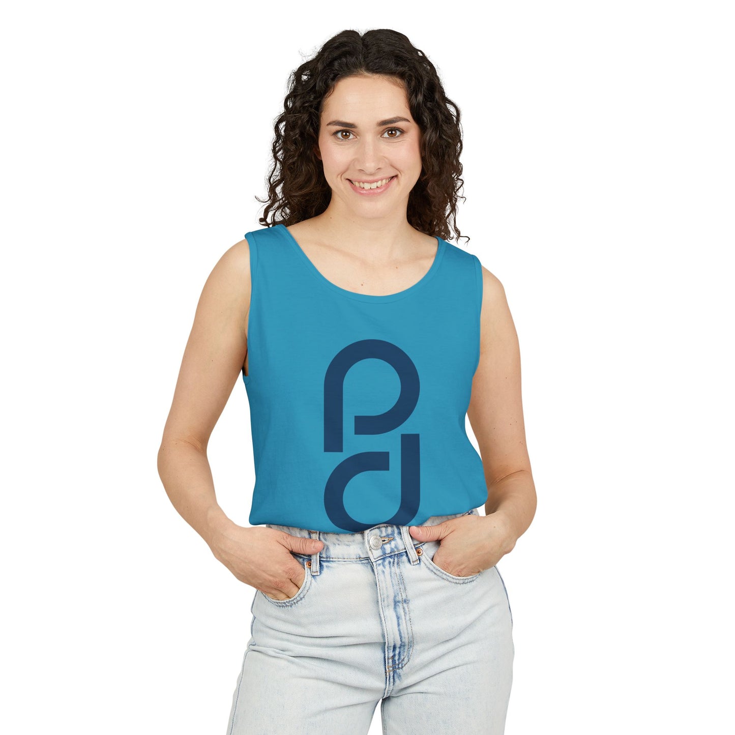 PD Pickleball Blues I - Double Blue Unisex Garment-Dyed Tank Top