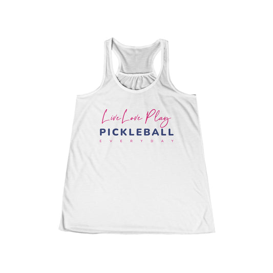 Live Love Play Pickleball Everyday Women's Flowy Racerback Tank