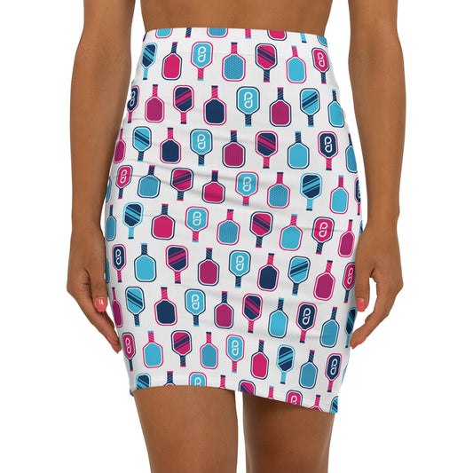 1965 Pickleball Paddles Women's Mid-Waist Pencil Skirt (AOP)