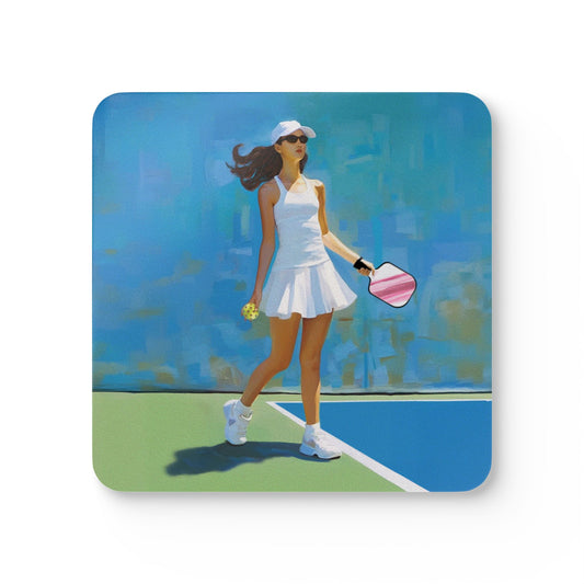 Pickleball "Courtside" Limited Edition Corkwood Coaster Set