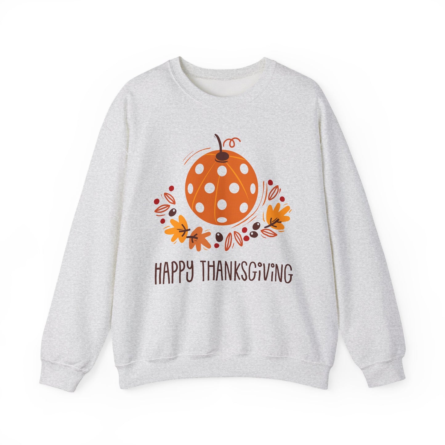 Pickleball Pumpkin Happy Thanksgiving Unisex Heavy Blend™ Crewneck Sweatshirt