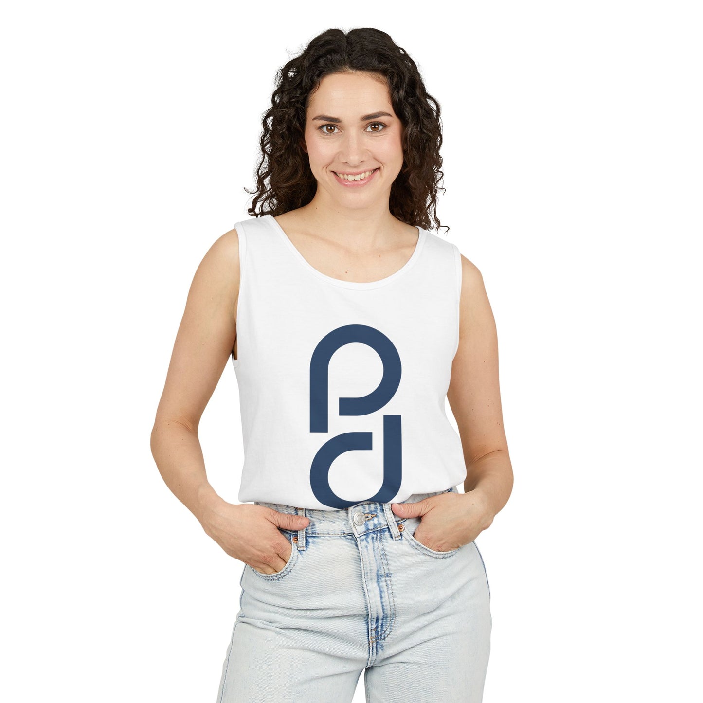 PD Pickleball Blues I - Double Blue Unisex Garment-Dyed Tank Top