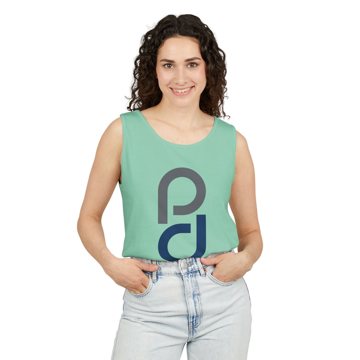 PD Pickleball Blues II - Gray Blue Unisex Garment-Dyed Tank Top